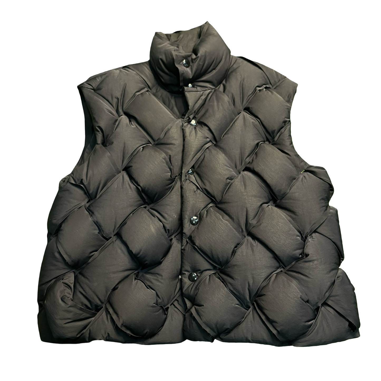 Bottega Vennetta Black Woven Puffer Vest