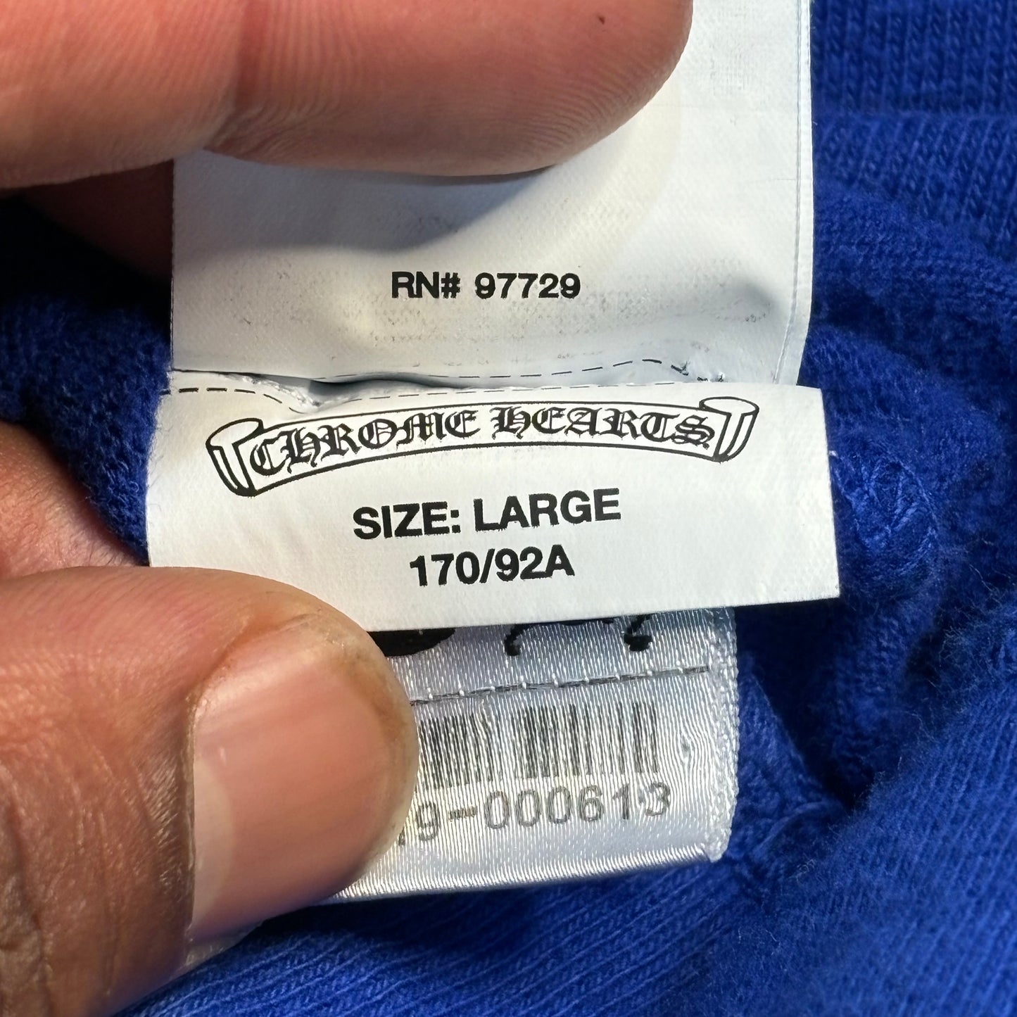 Chrome Hears Blue Vertical Logo Crewneck