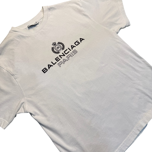 Balenciaga White Cotton Logo