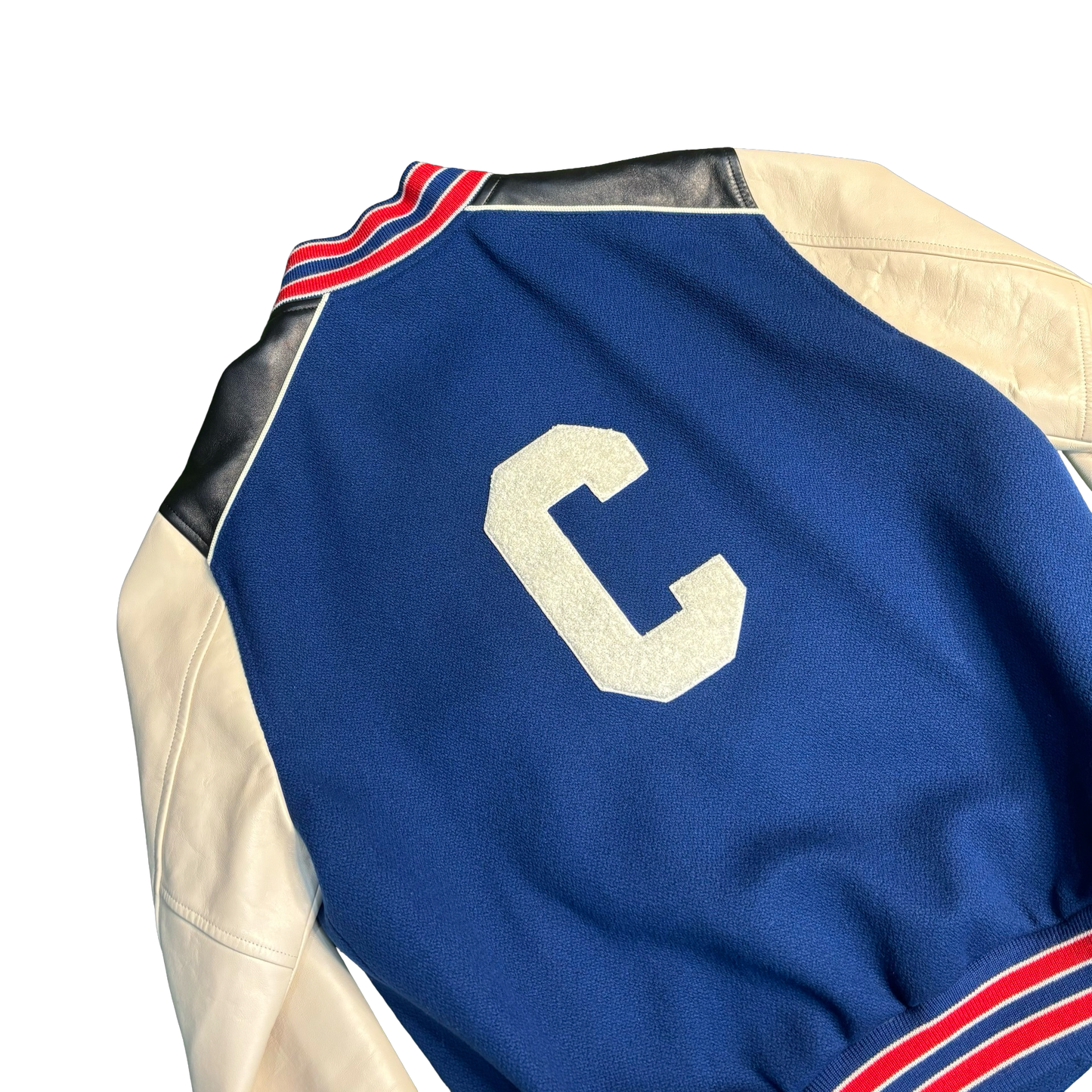 Celine Cobalt Blue Wool Teddy Varsity Jacket