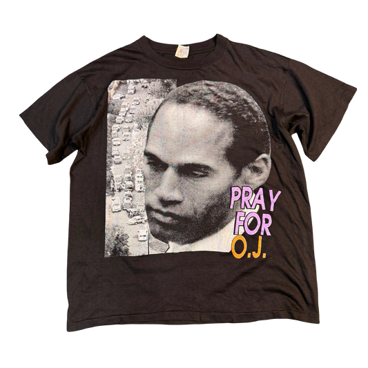Vintage 90s OJ Simpson "Pray for O.J." Rap Tee