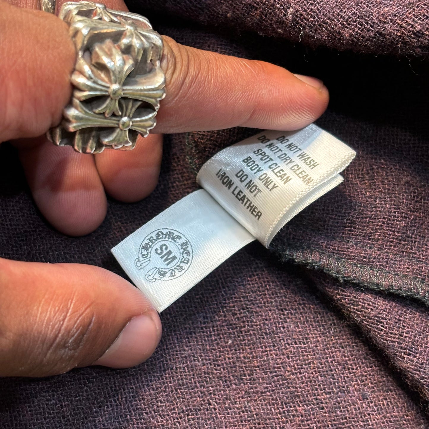 Chrome Hearts Wool Leather Cross Patch Flannel