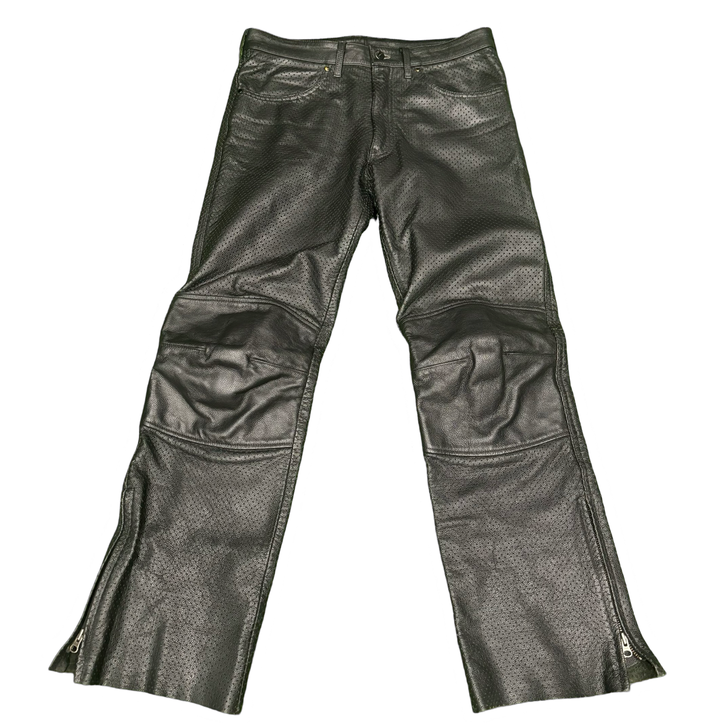 Kadoya Leather Mesh Flare Pants