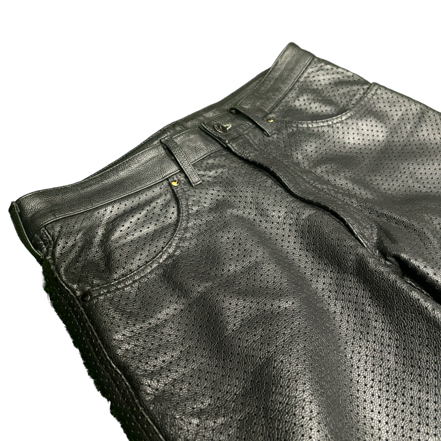 Kadoya Leather Mesh Flare Pants