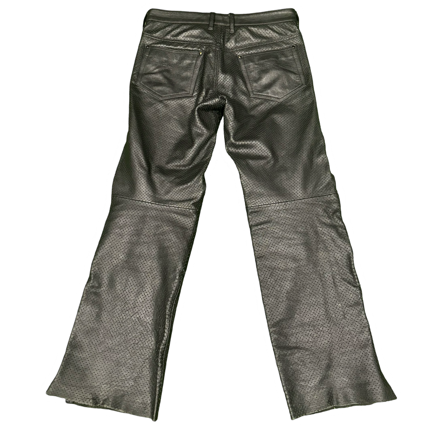 Kadoya Leather Mesh Flare Pants
