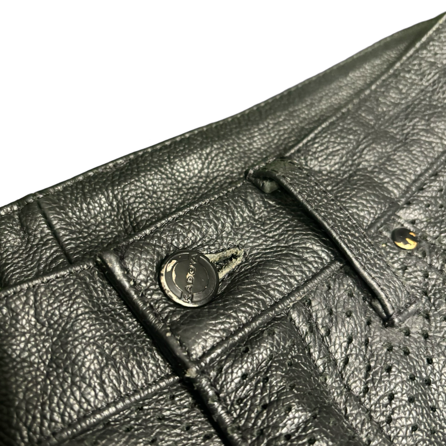 Kadoya Leather Mesh Flare Pants