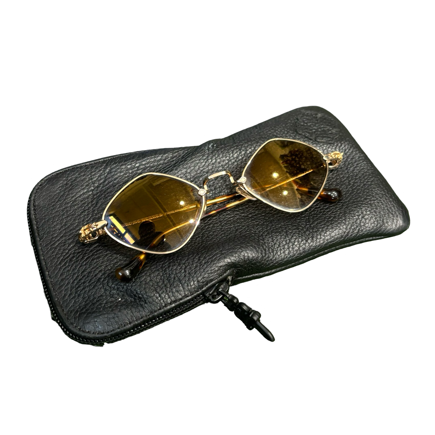 Chrome Hearts Gold Diamond Dog Sunglasses