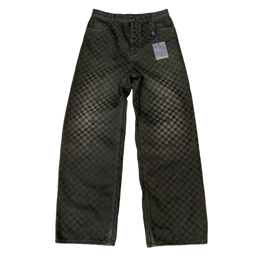 Louis Vuitton Damier Black Wide Leg Denim