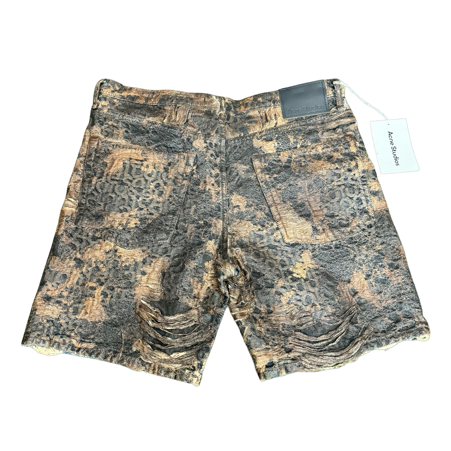 Acne Studios Distressed Waxed Denim Shorts