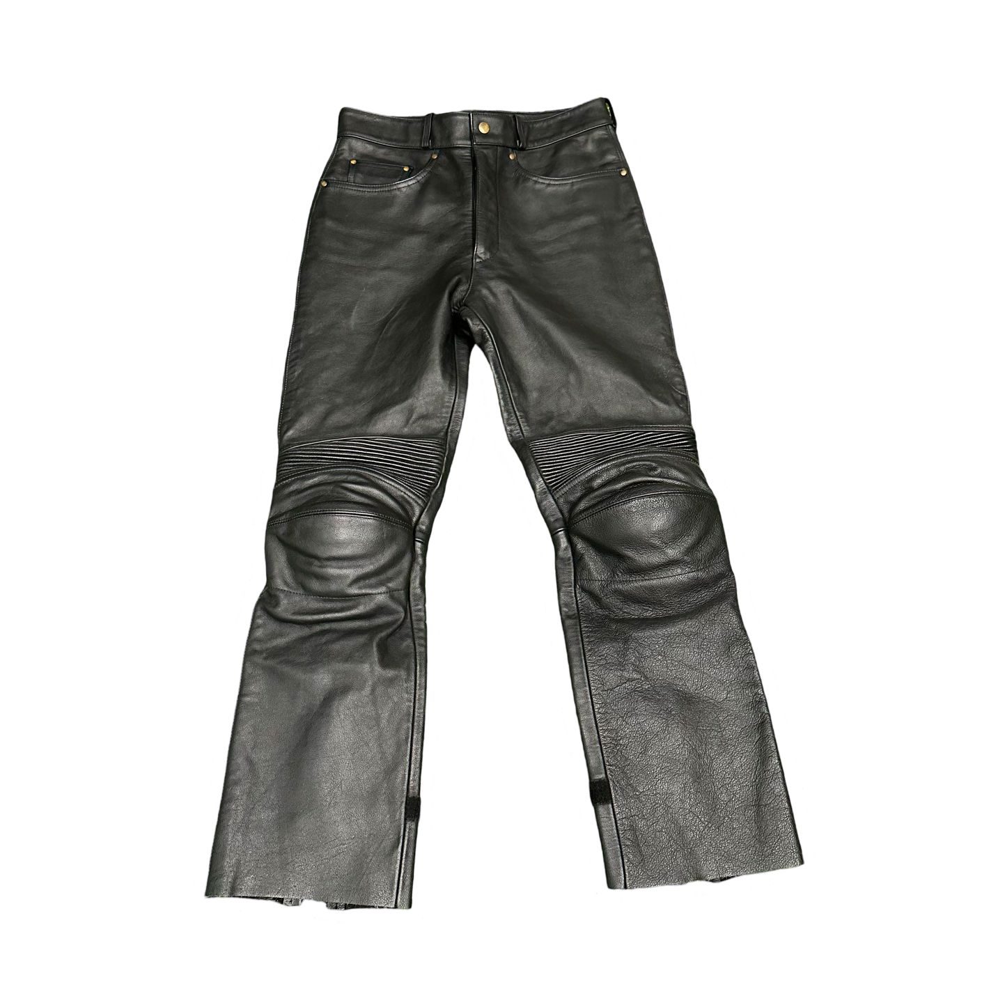 Leather Padded Knee Biker Pants