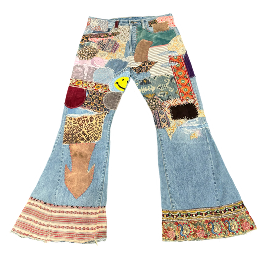 Kapital Hippy Patchwork Flare Jeans