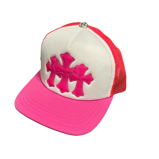 Chrome Heart Pink Triple Cross Trucker