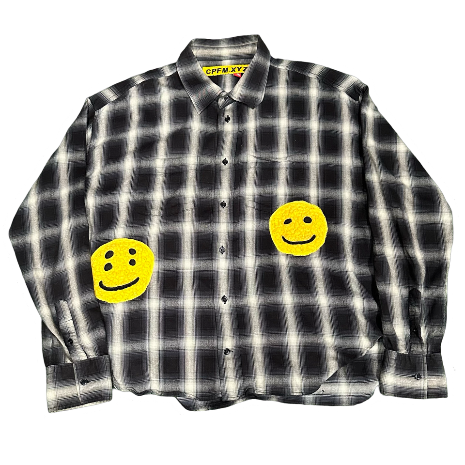 Cactus Plant Flea Market Smiley Face Flannel Grey