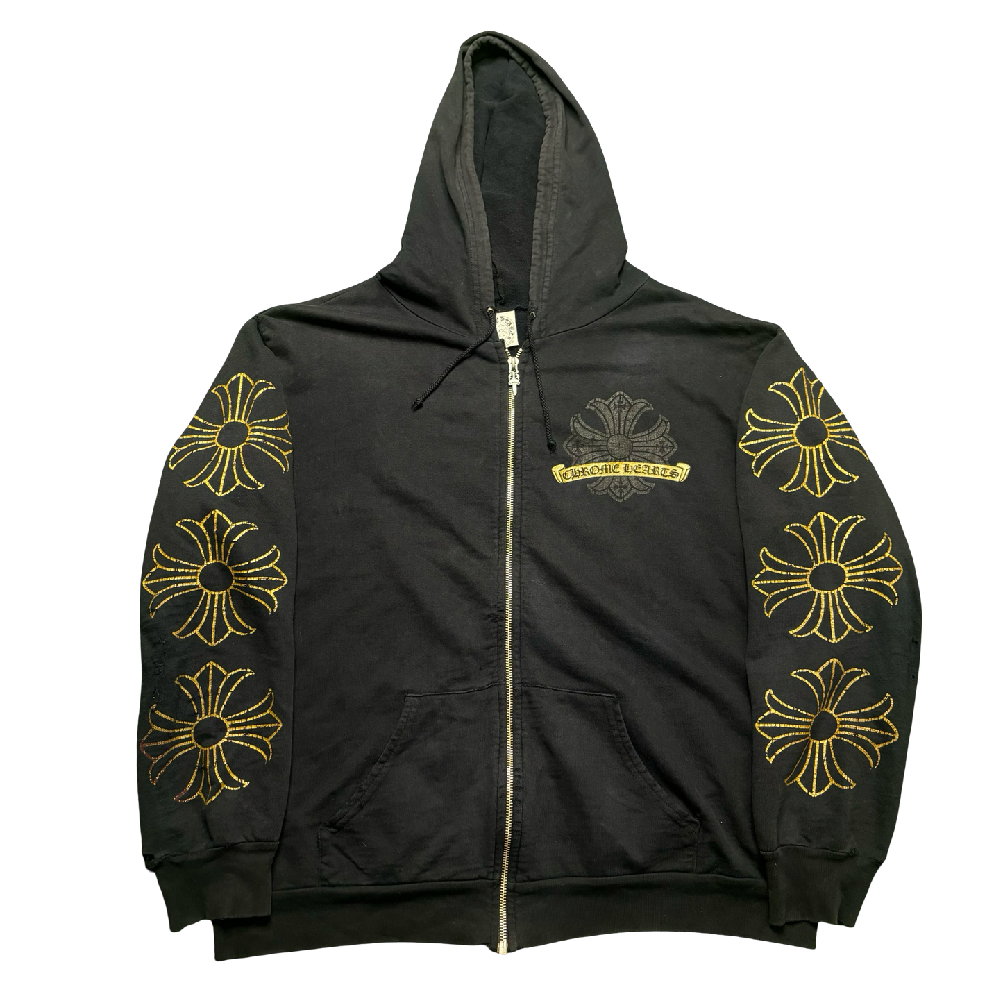 Chrome Hearts Gold Scroll Logo Hoodie