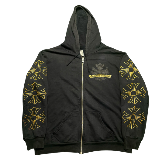 Chrome Hearts Gold Scroll Logo Hoodie