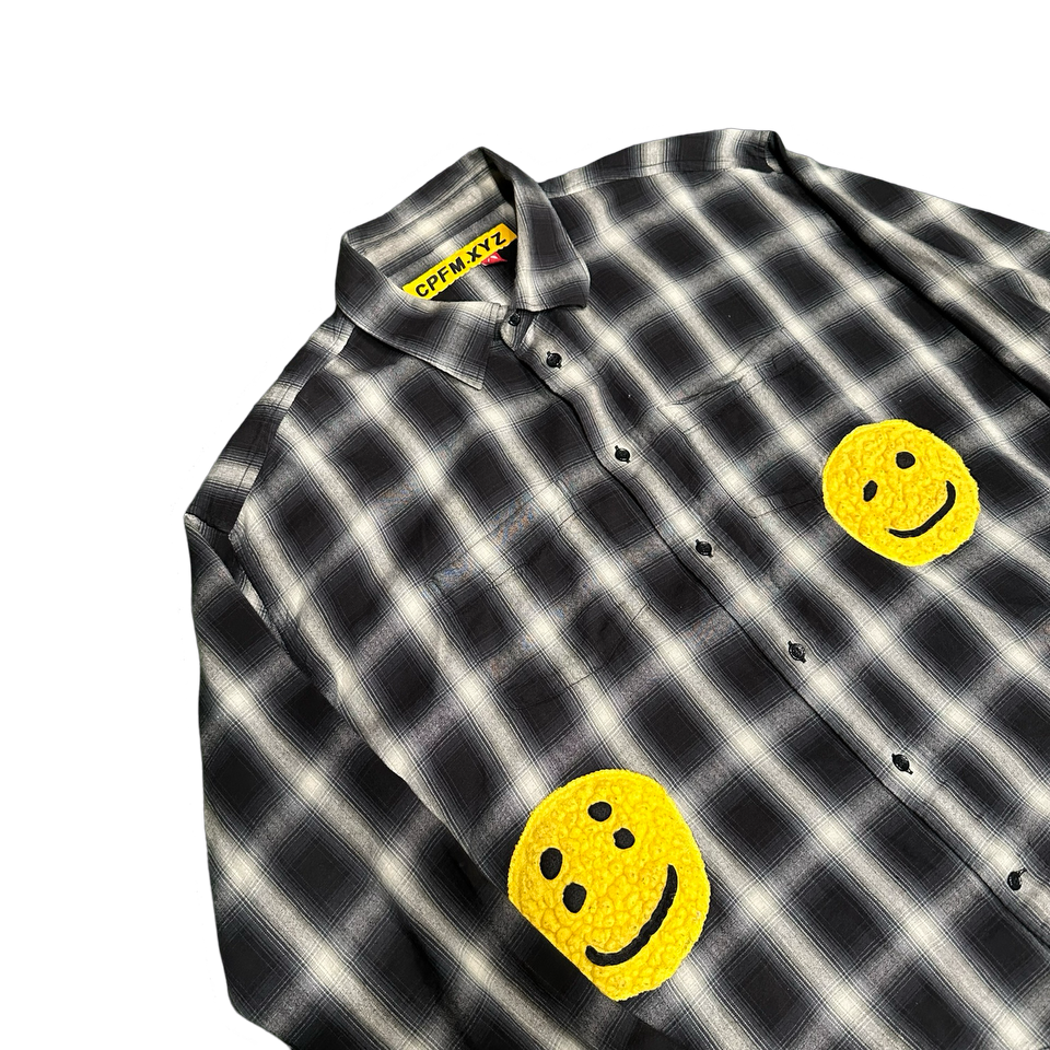 Cactus Plant Flea Market Smiley Face Flannel Grey