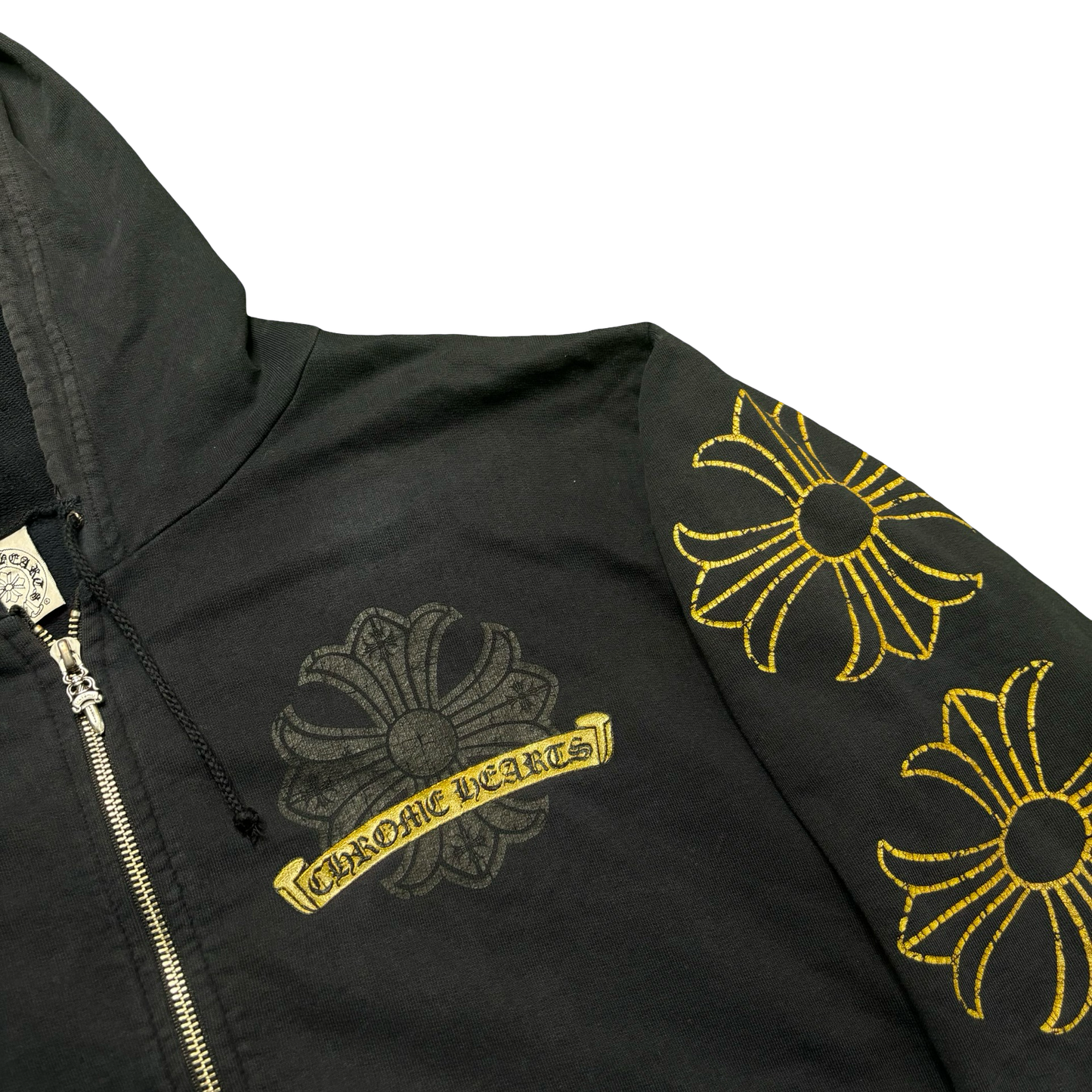Chrome Hearts Gold Scroll Logo Hoodie