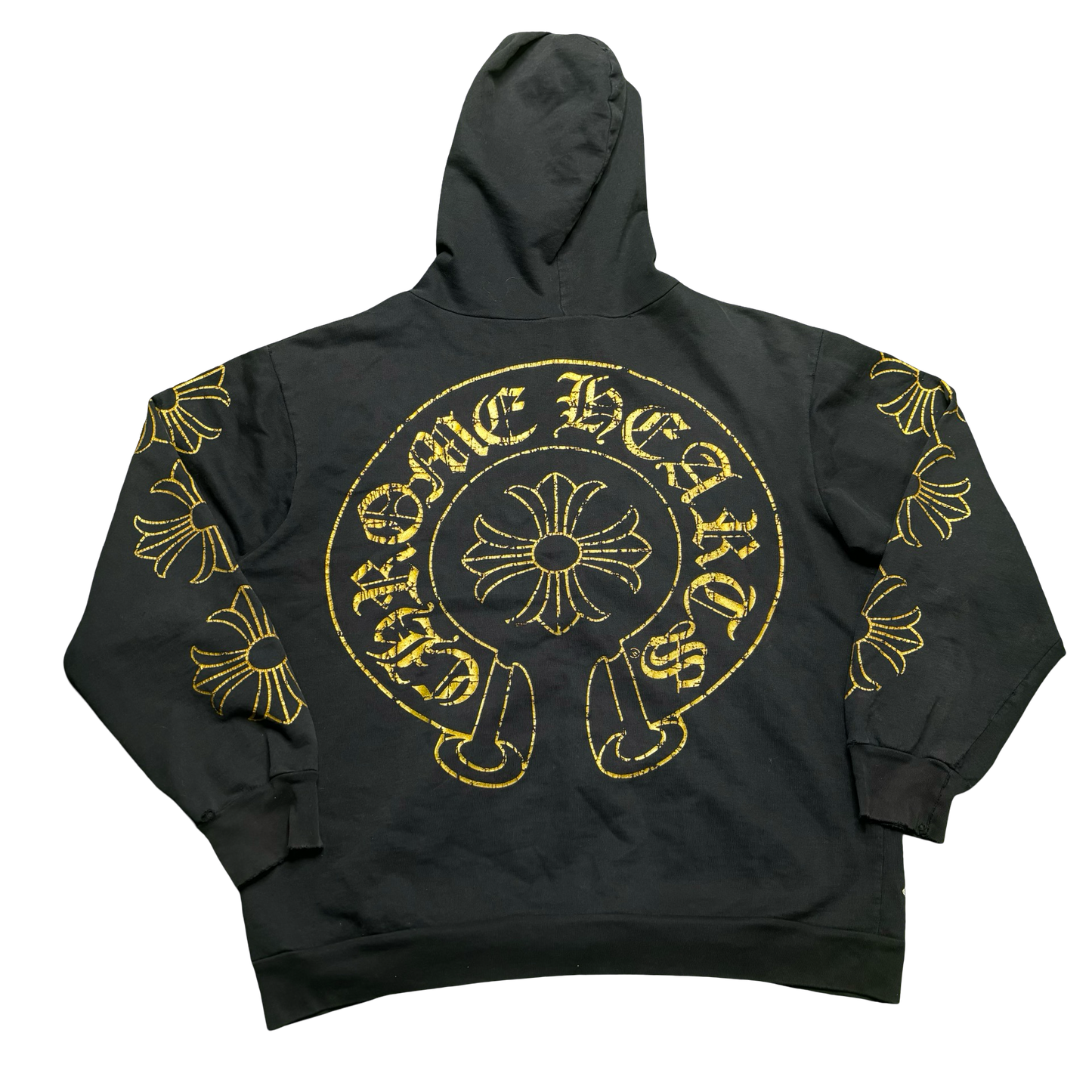 Chrome Hearts Gold Scroll Logo Hoodie